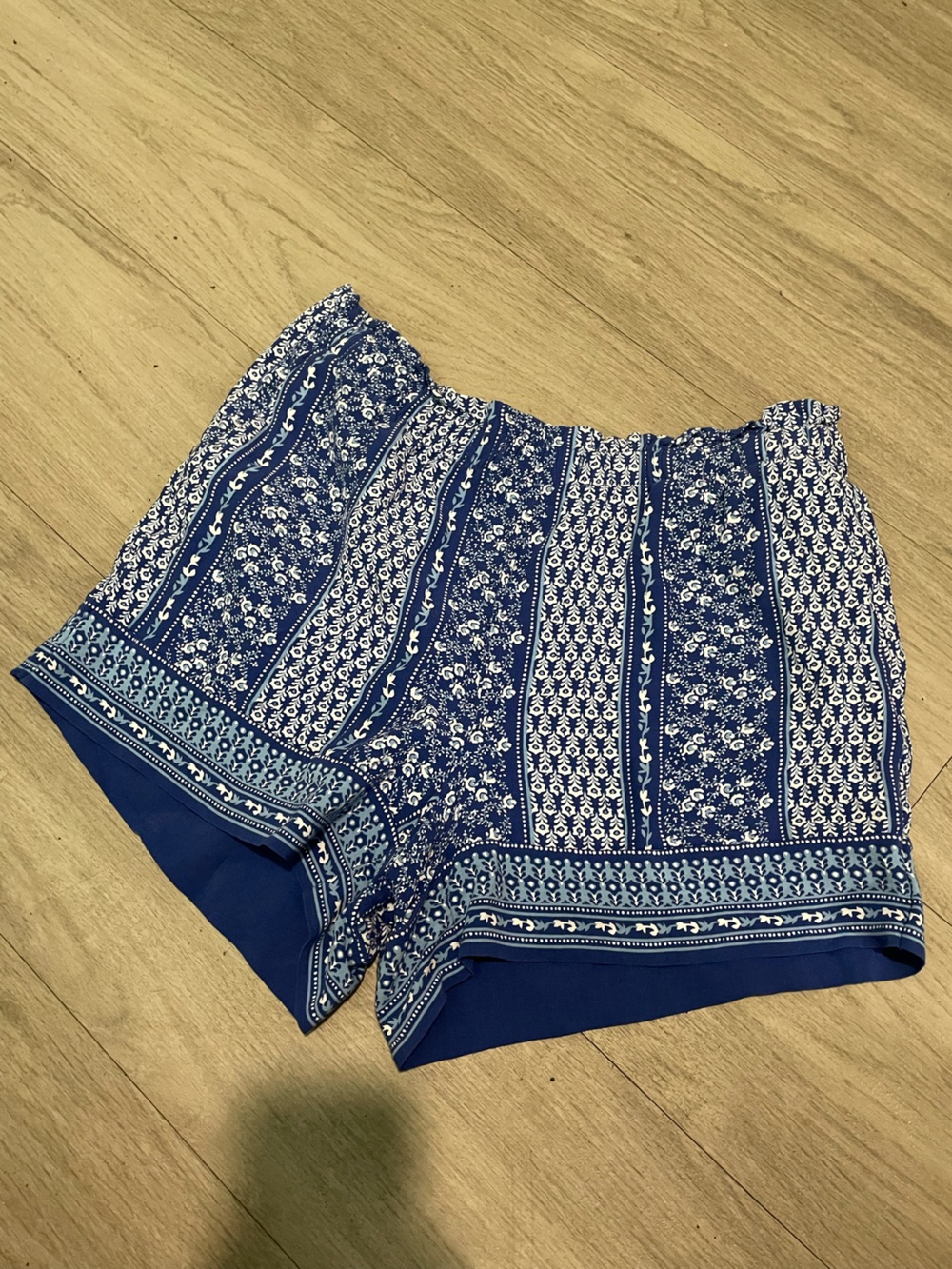 LOFT Blue Printed High-Waist Womenās Shorts